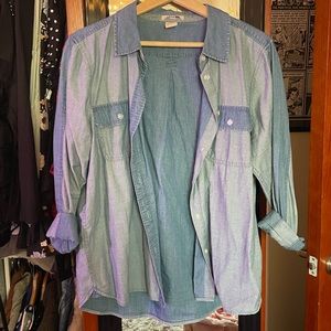 Levi’s denim button-up long sleeve shirt, Large.